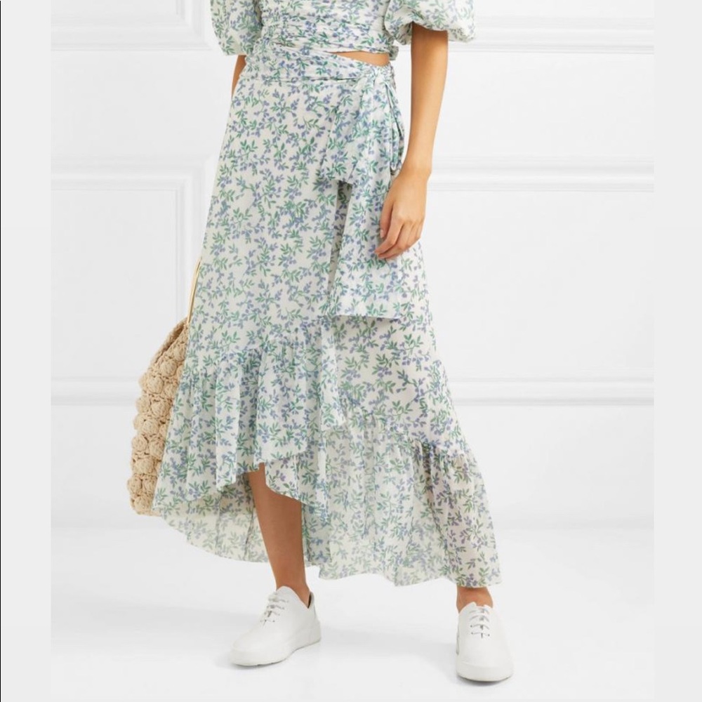 GANNI - Tilden floral-print wrap skirt